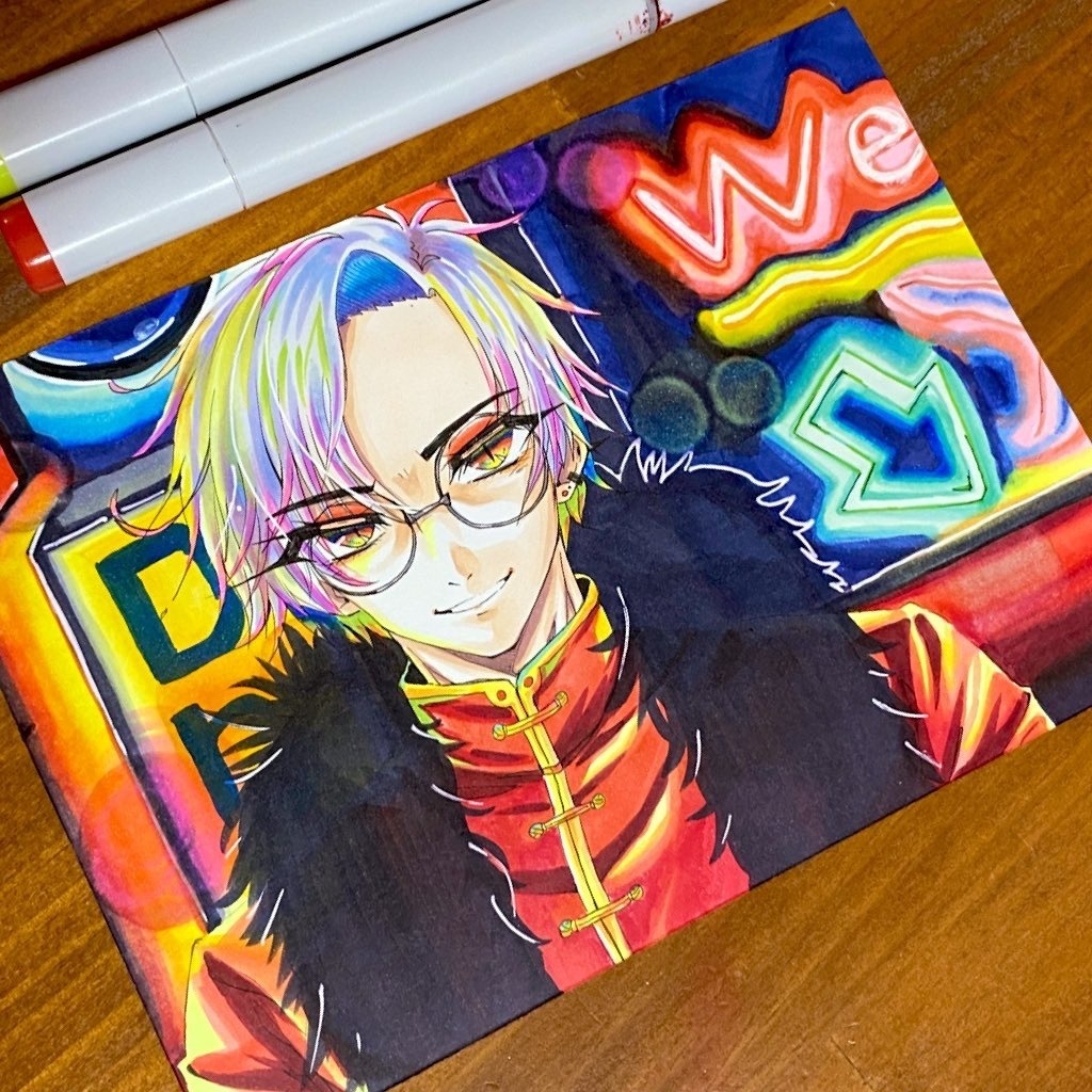 原画 コピック チャイナ眼鏡男子