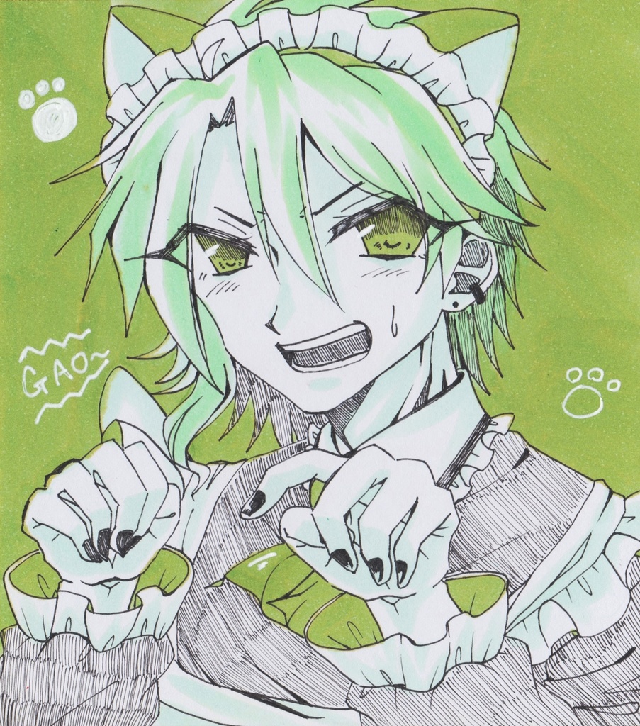 女装男子の原画 小色紙