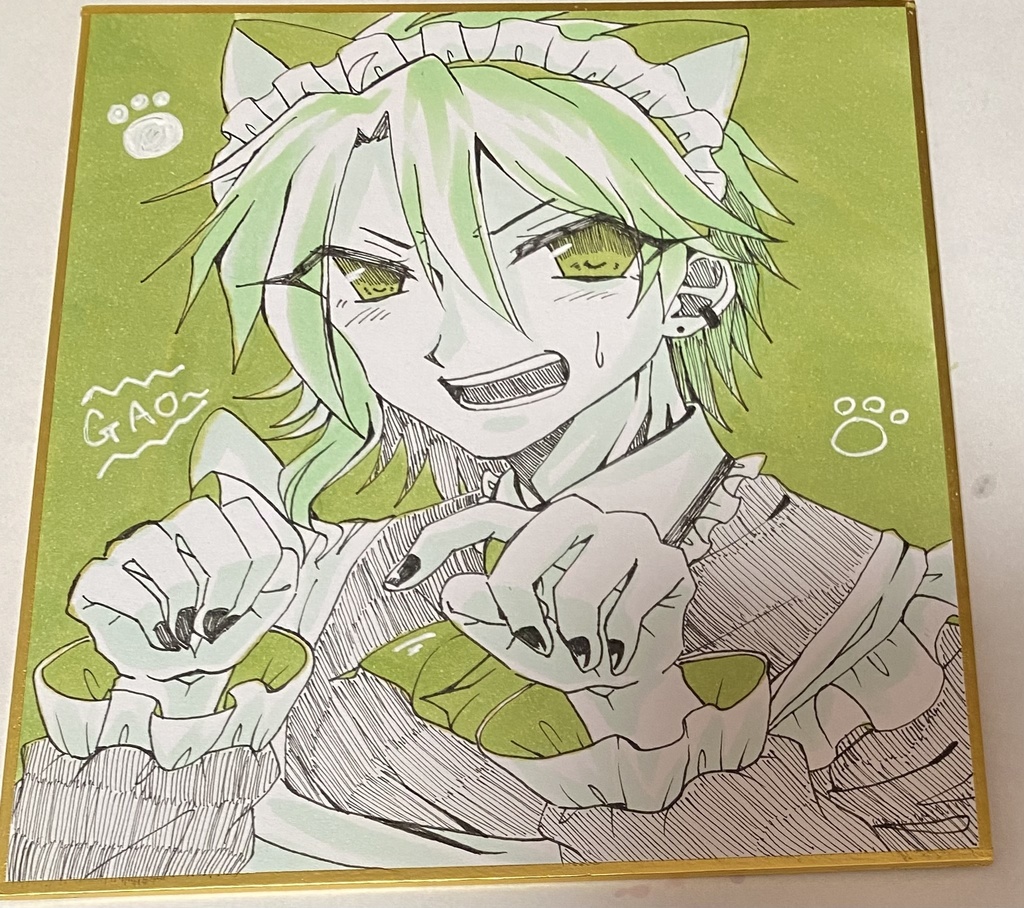 女装男子の原画 小色紙