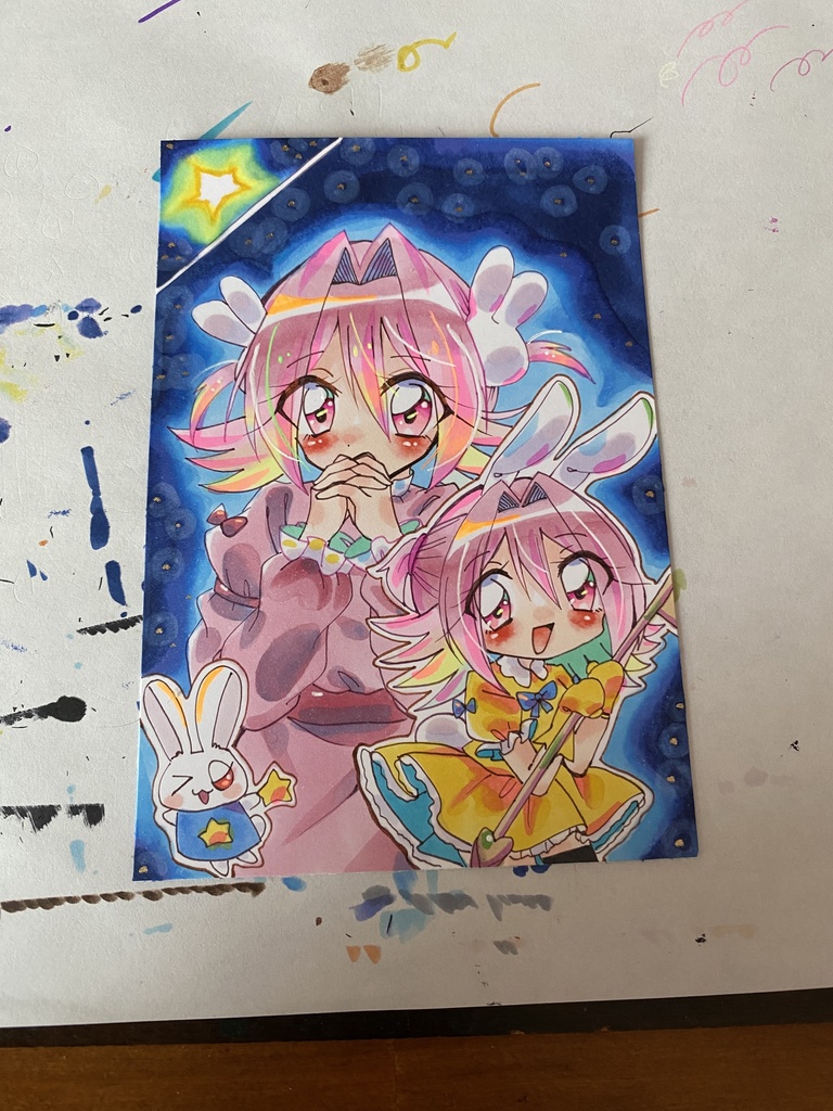 L版サイズ原画「星に願いを」