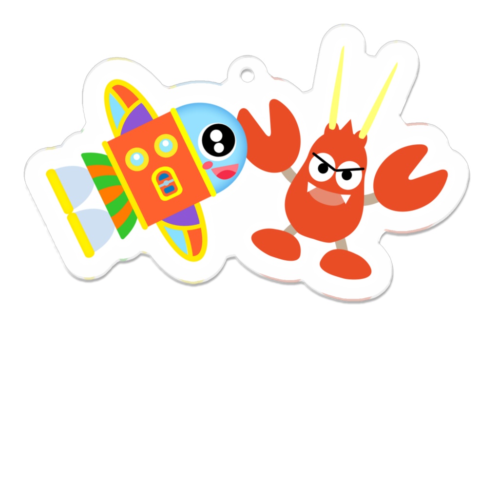 【キャラクターキーホルダー】ロケットマンボウ×シュリンプマン”仲良し”