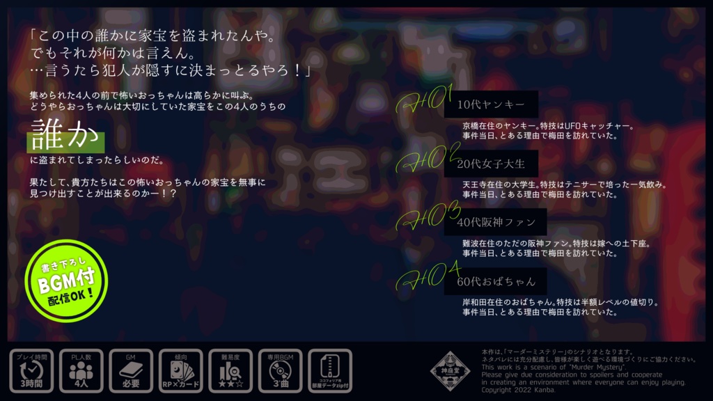 マーダーミステリー『しばくぞ★なにわランド』