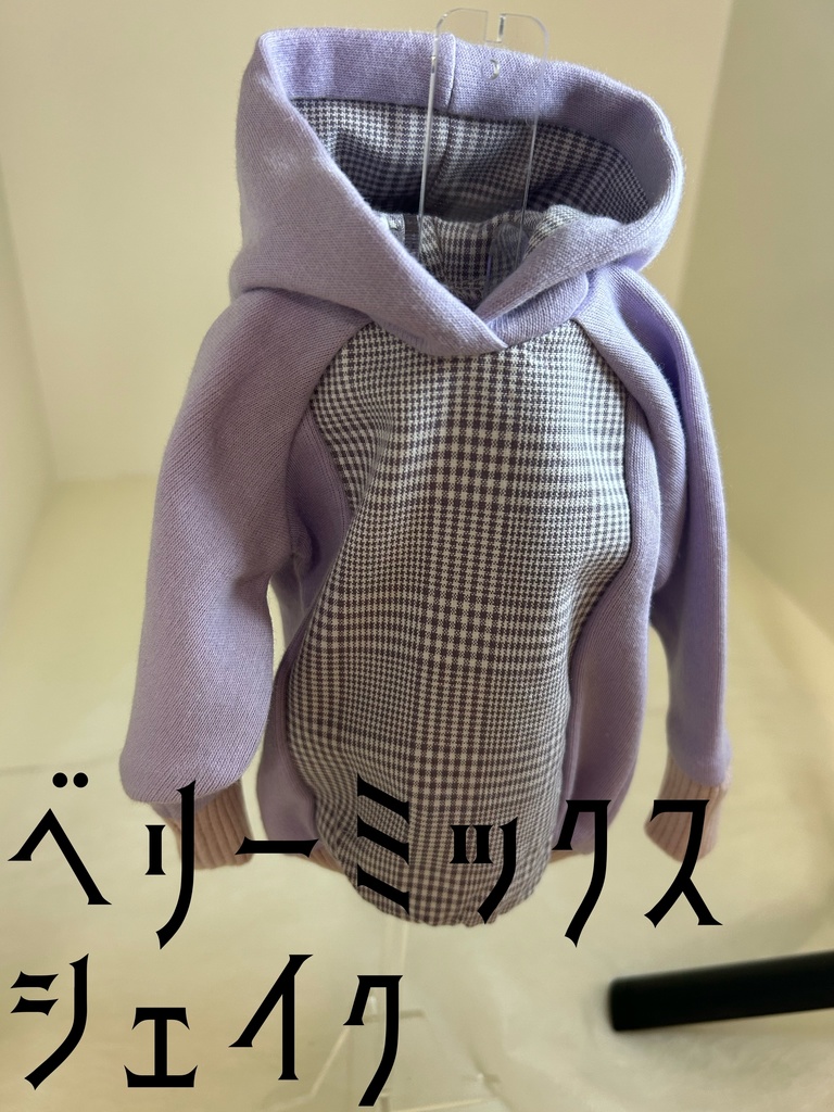 グレンチェックほわん袖パーカー