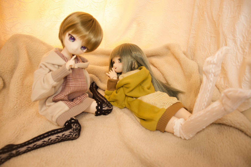 グレンチェックほわん袖パーカー