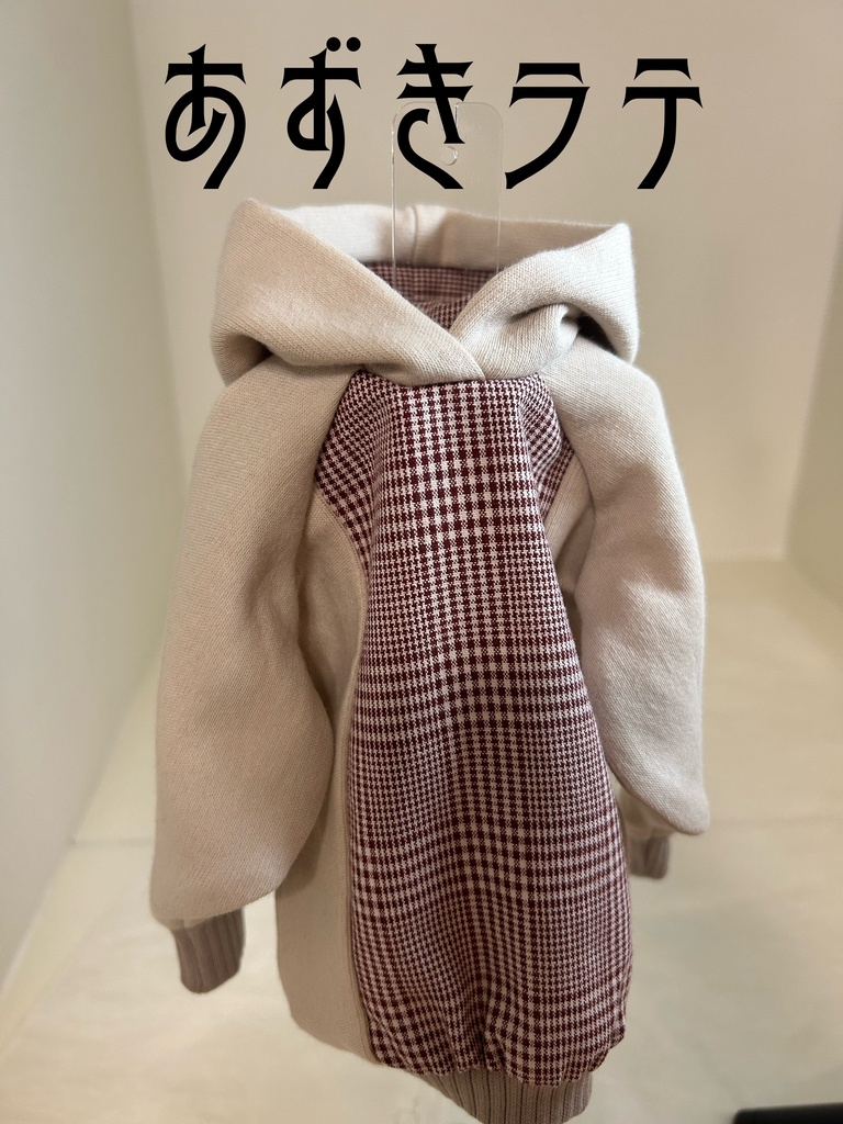 グレンチェックほわん袖パーカー