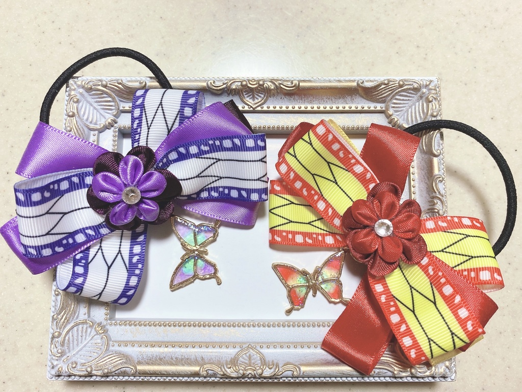 鬼滅の刃風 グログランリボンヘアゴムセット Rei Lab Booth