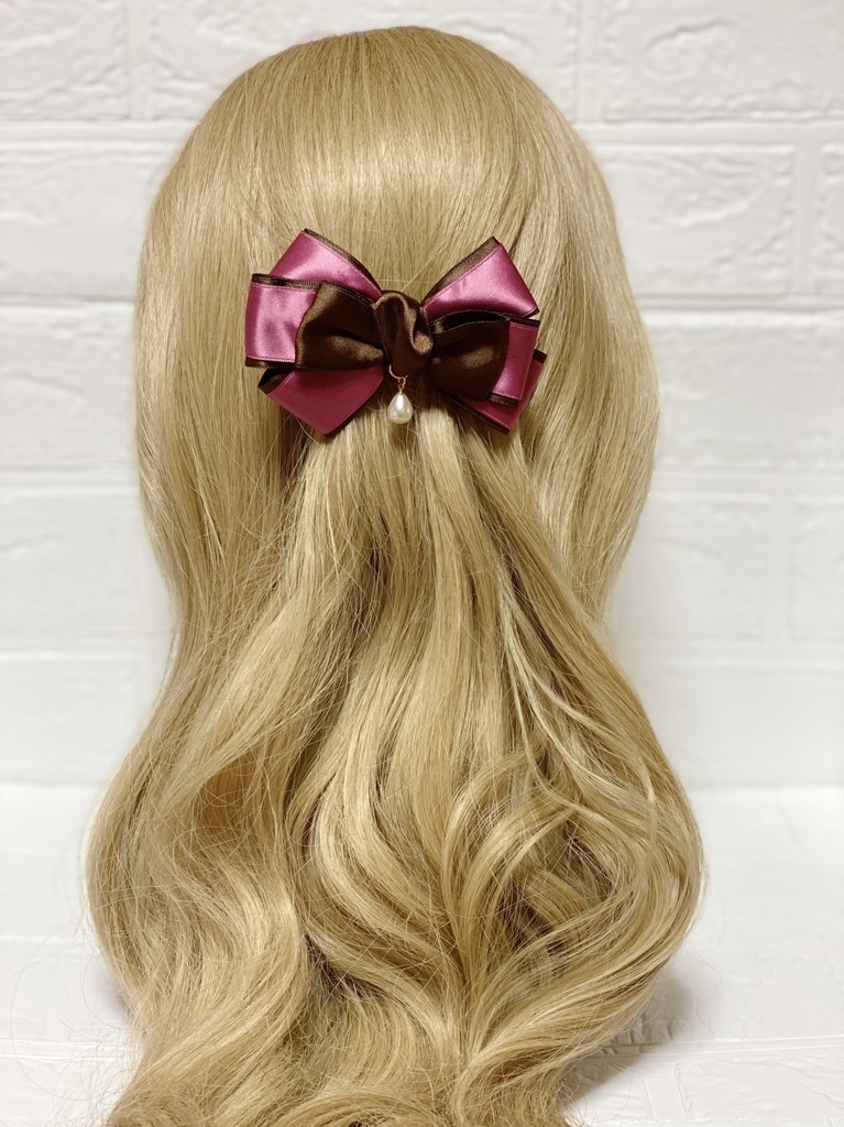 いちごチョコカラーのバレッタ