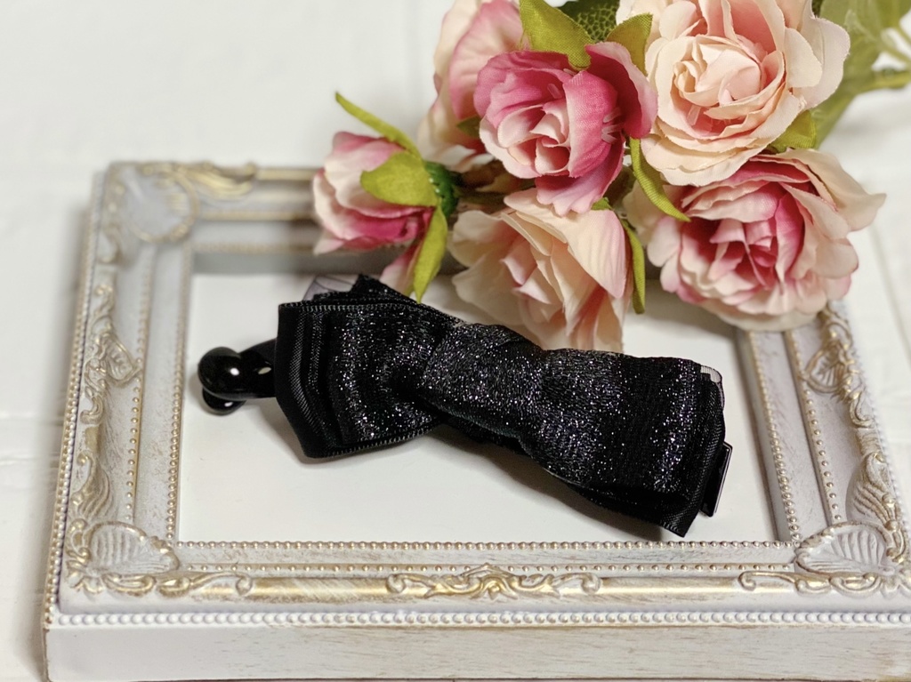 キラキラリボンのバナナクリップ