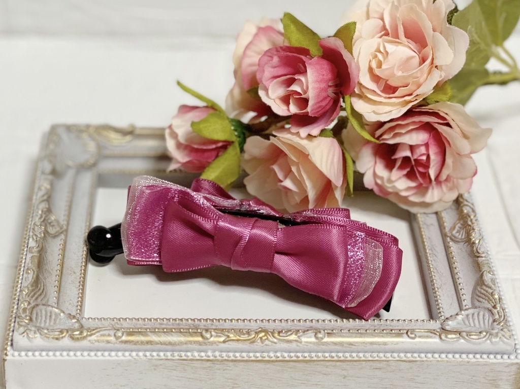 キラキラリボンのバナナクリップ