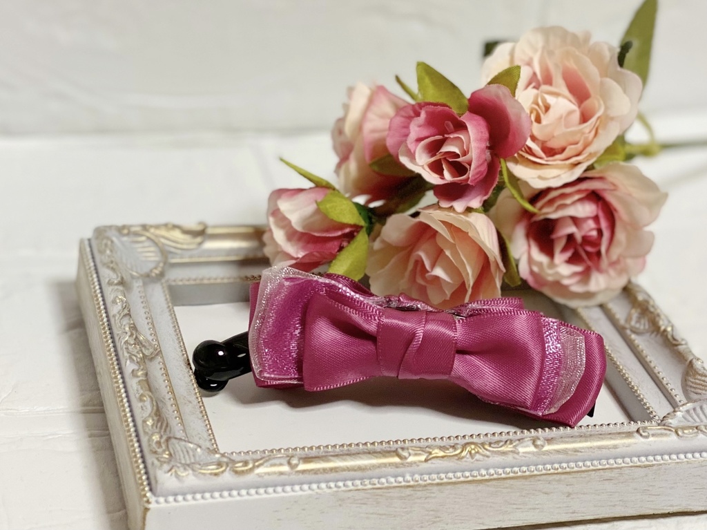 キラキラリボンのバナナクリップ