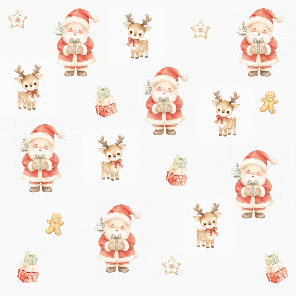 クリスマス水彩デジタルペーパー3枚セット