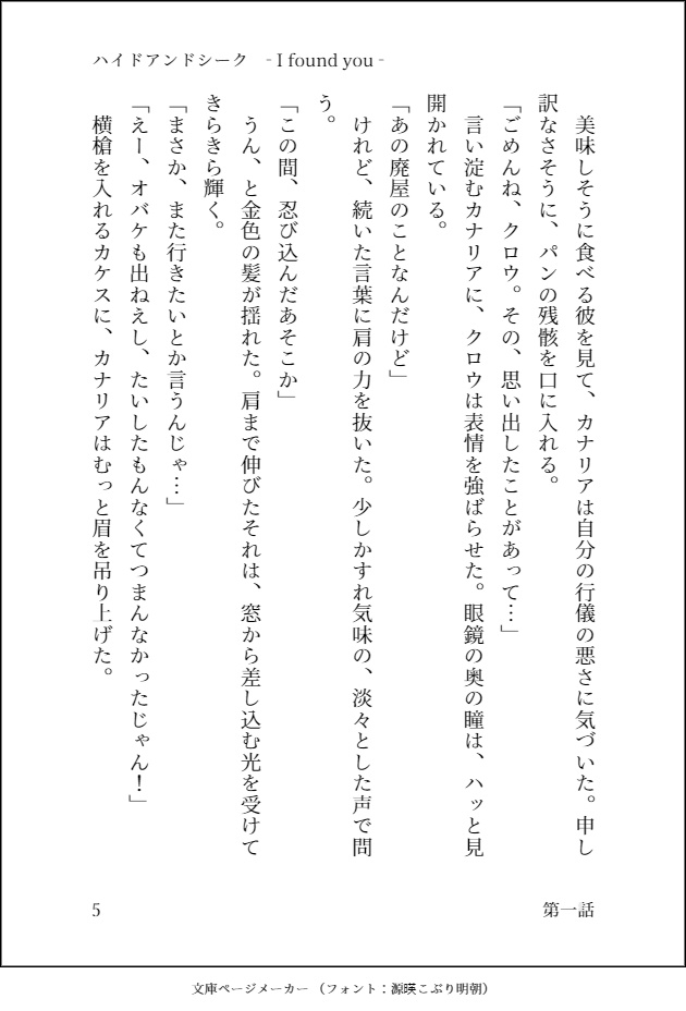ハイドアンドシーク- I found you -【電子版/PDF】