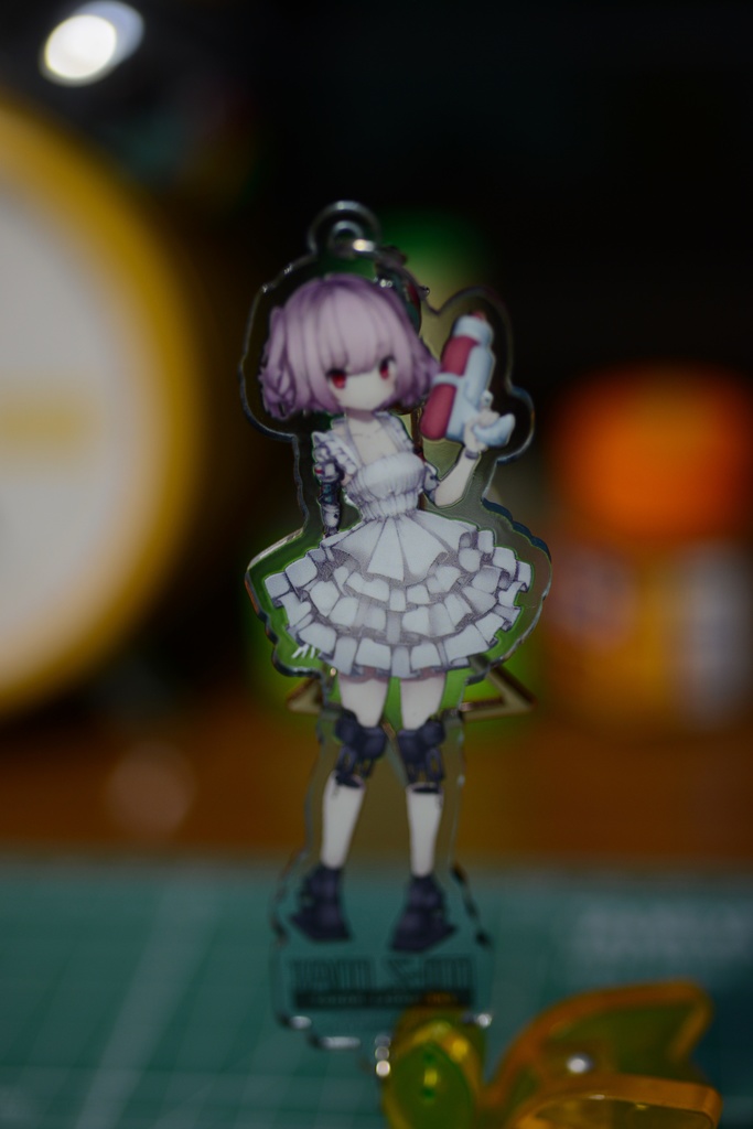 ドールロボットM1-Zまい 連結アクリルキーホルダー 白xピンク両面