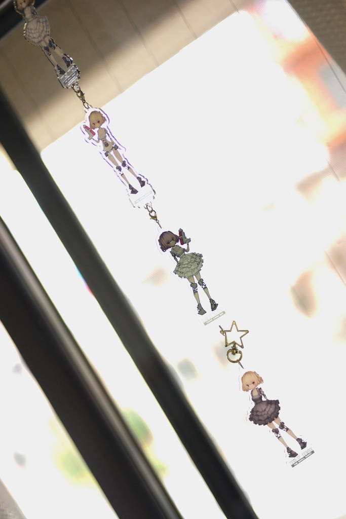 ドールロボットM1-Zまい 連結アクリルキーホルダー 白xピンク両面