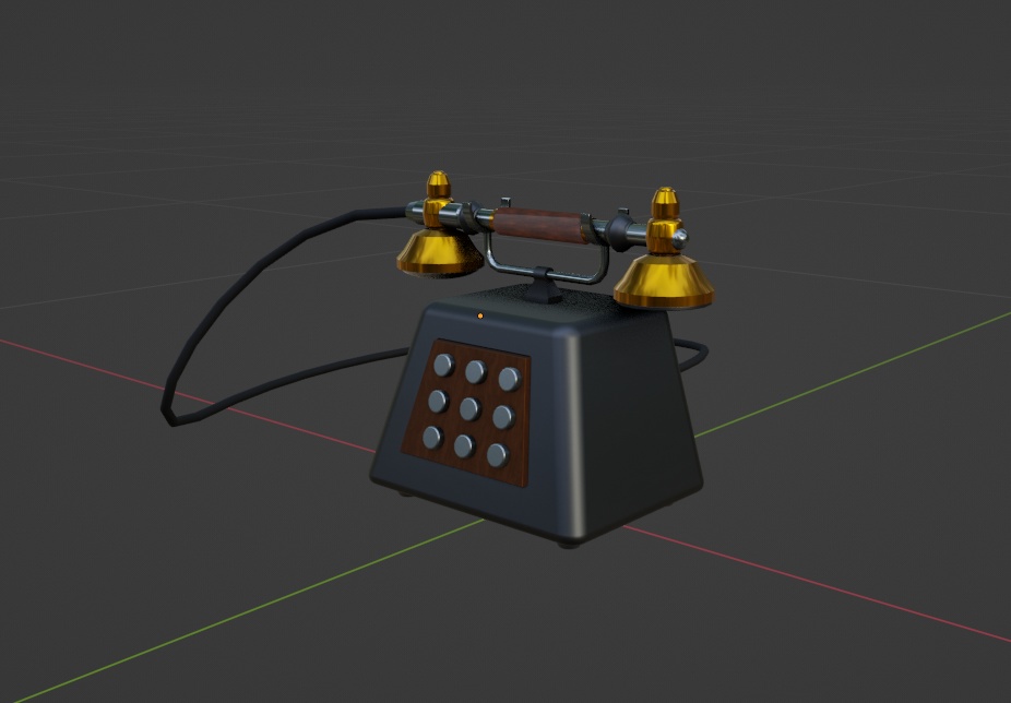 【3Dモデル】黒電話【3D素材】