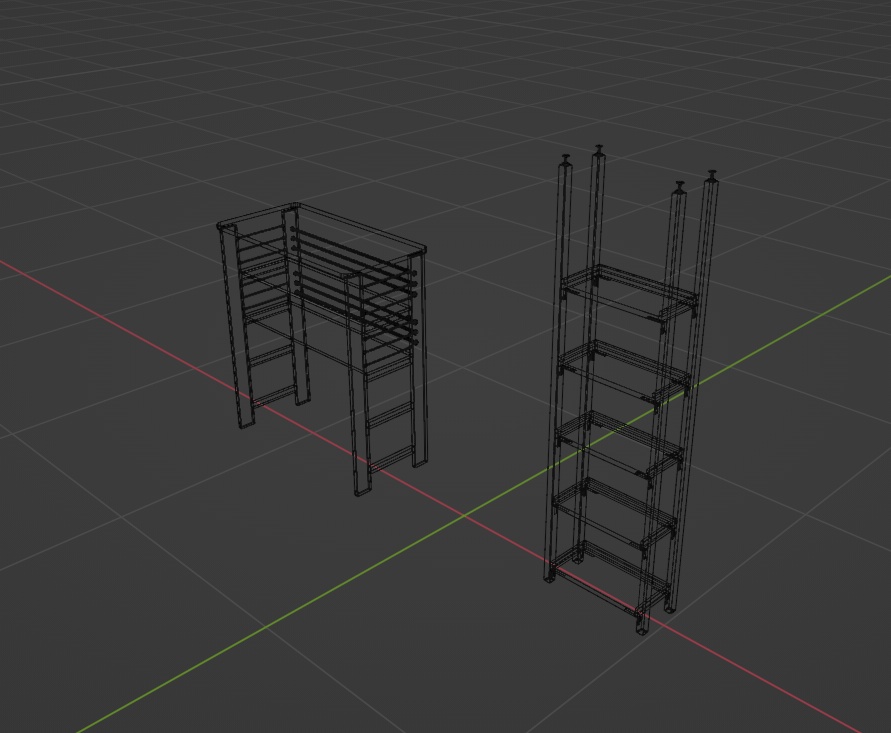 【Free】棚セット【3Dモデル】