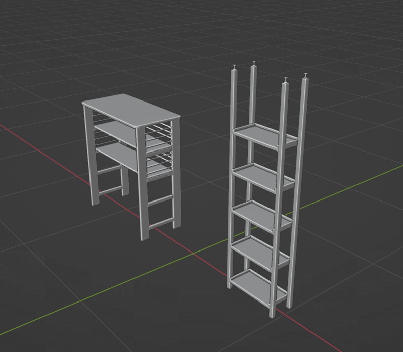 【Free】棚セット【3Dモデル】