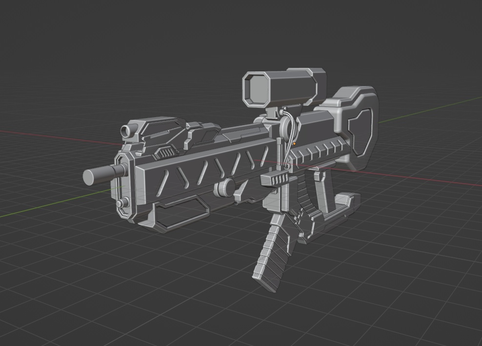 【Free】アサルトライフル 素体【3Dモデル】