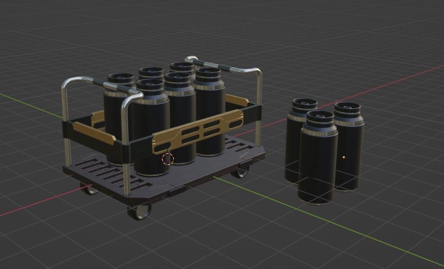 【Free】ボンベ&カート【3Dモデル】