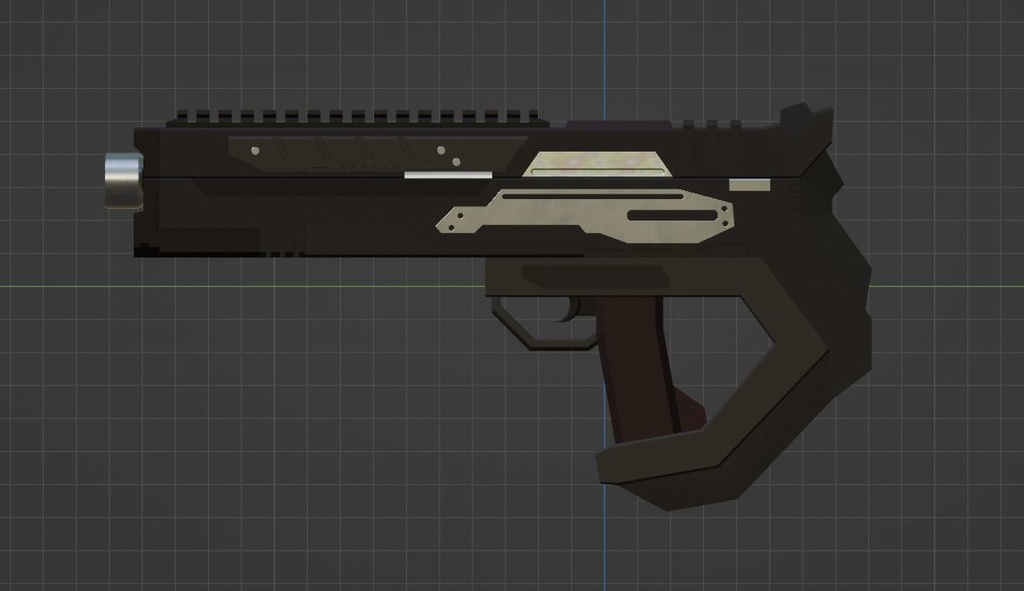 【3Dモデル武器】SFに出てきそうなハンドガン&アタッチメントセット【銃】