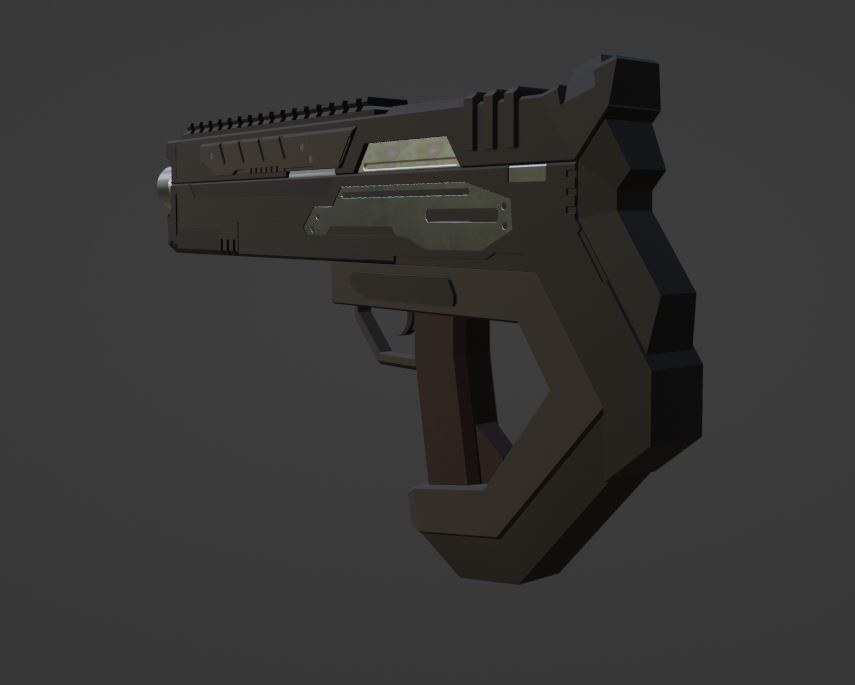 【3Dモデル武器】SFに出てきそうなハンドガン&アタッチメントセット【銃】