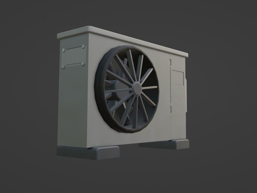 【Free】室外機【ローポリ3Dモデル】