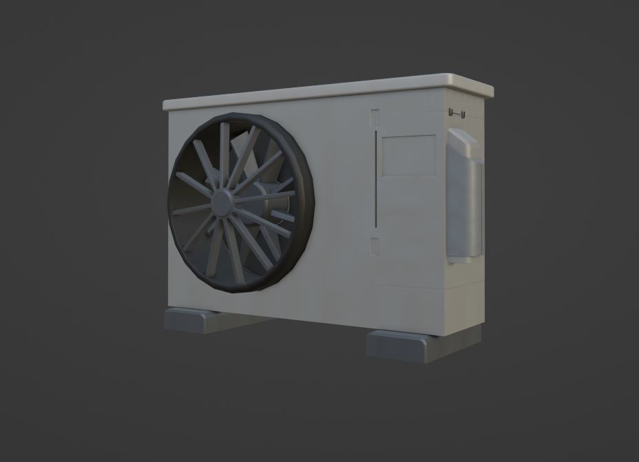 【Free】室外機【ローポリ3Dモデル】