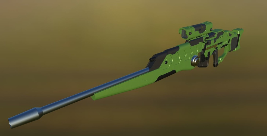 【3Dモデル】スナイパーライフル high&lawセットパック Ver.1.0小型超電磁砲 カラー全5種【3Dモデル武器】