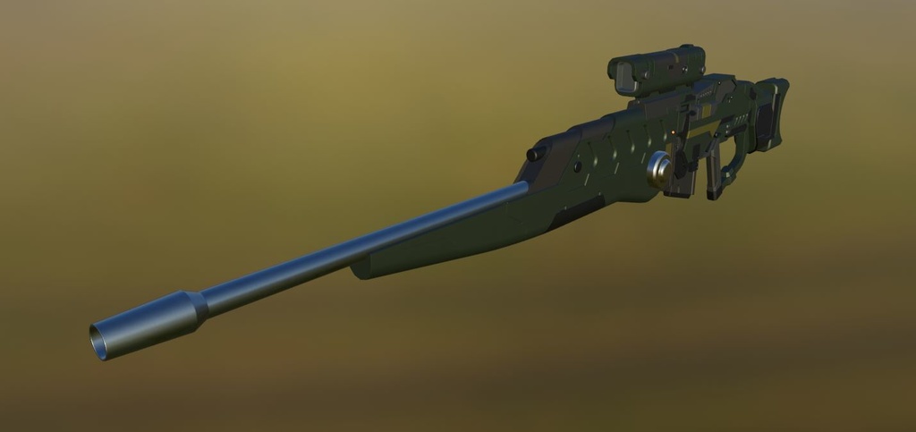 【3Dモデル】スナイパーライフル high&lawセットパック Ver.1.0小型超電磁砲 カラー全5種【3Dモデル武器】