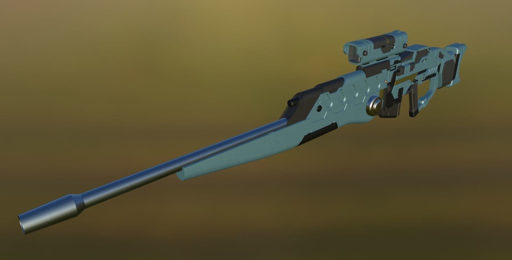 【3Dモデル】スナイパーライフル high&lawセットパック Ver.1.0小型超電磁砲 カラー全5種【3Dモデル武器】