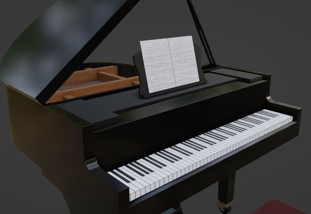 【3Dモデル】ピアノ【3Dモデル小物】
