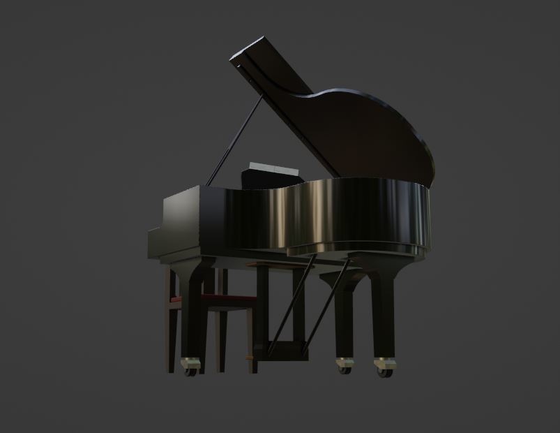【3Dモデル】ピアノ【3Dモデル小物】