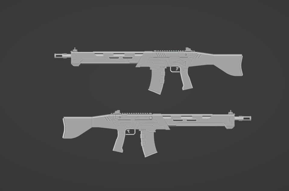 【3Dモデル】アサルトライフル Ver.11.1【武器】