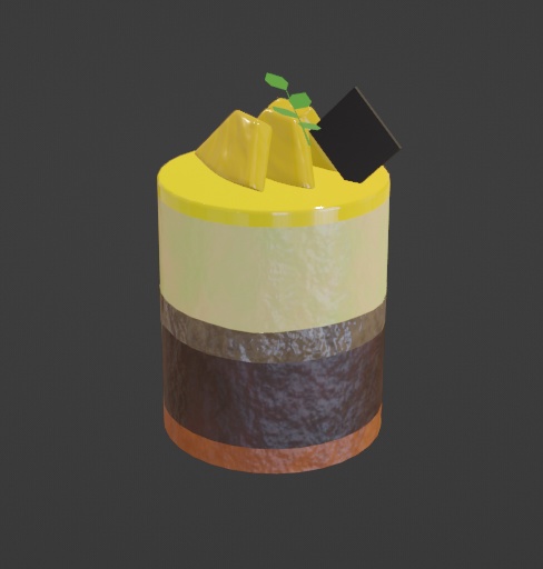 【3Dモデル】オレンジムースタルト【食べ物】