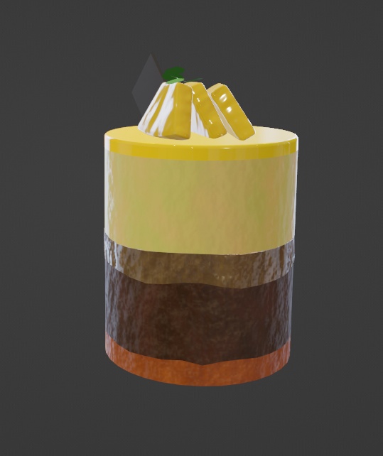 【3Dモデル】オレンジムースタルト【食べ物】