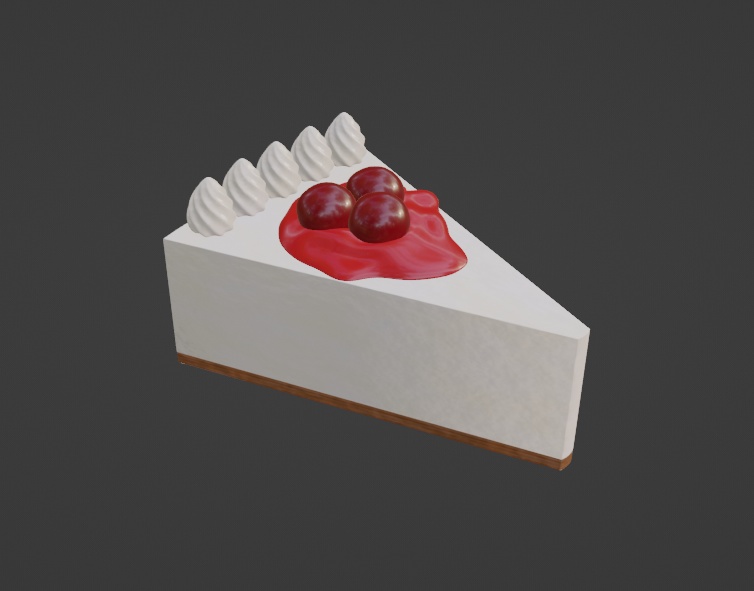 【3Dモデル】ベリーケーキ【3D食べ物】