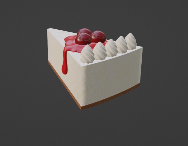 【3Dモデル】ベリーケーキ【3D食べ物】