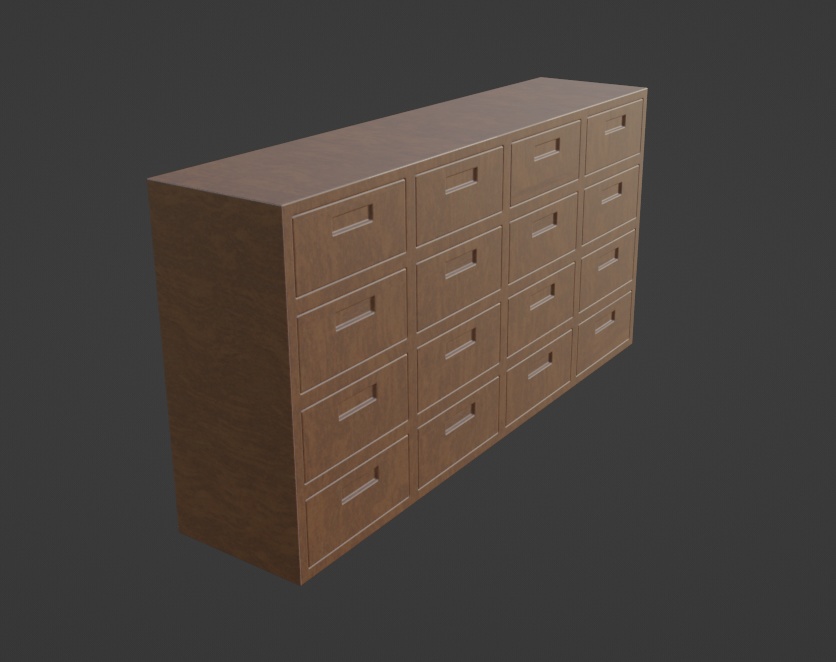 【Free】引き出し棚【3Dモデル】