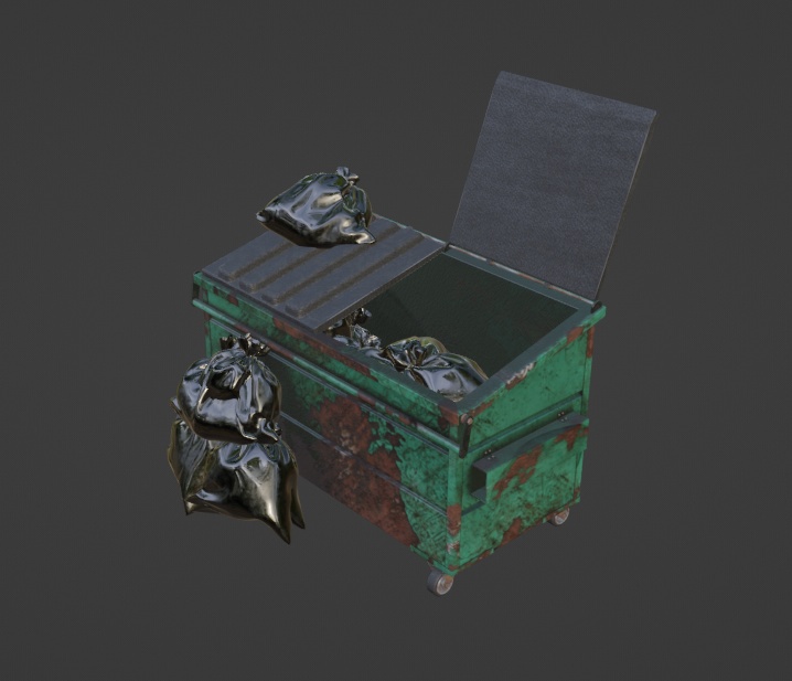 【3Dモデル】ゴミ箱&ゴミ袋【3D小物】