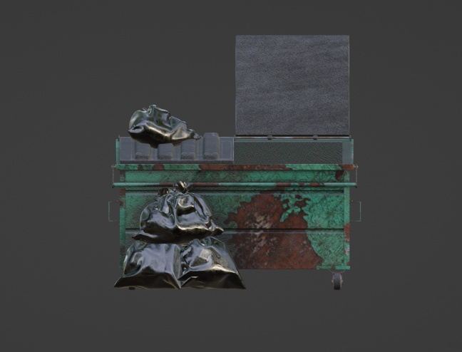 【3Dモデル】ゴミ箱&ゴミ袋【3D小物】