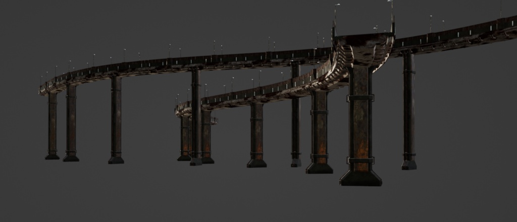 【3Dモデル】高速道路20m&30m【3Dモデル小道具】