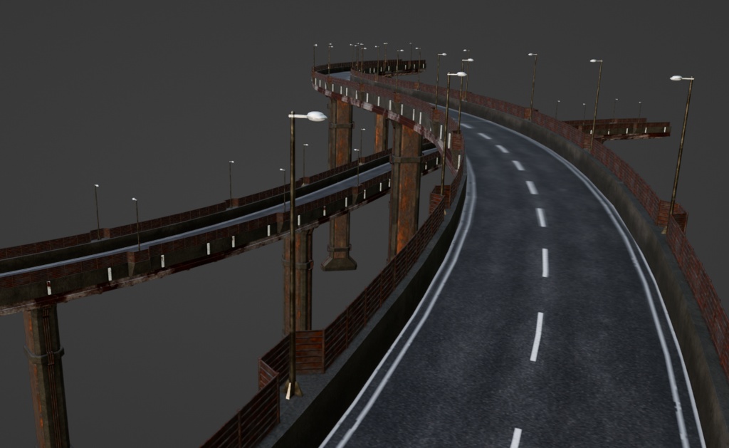 【3Dモデル】高速道路20m&30m【3Dモデル小道具】