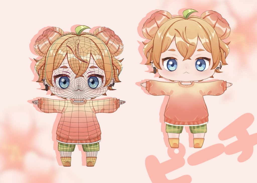 Peachy Chibi ピーチ/ オリジナル3Dモデル
