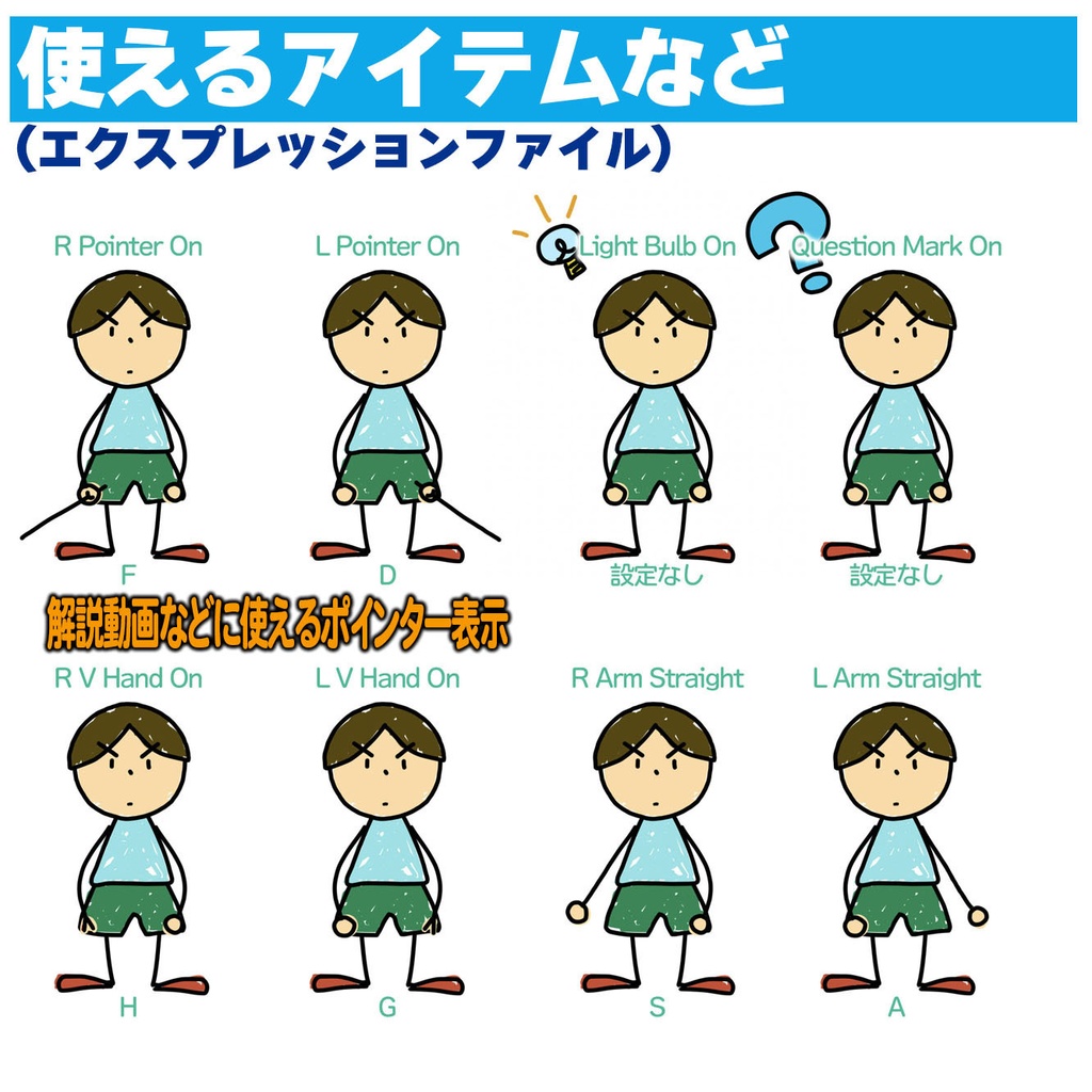 【VTS/Nizima設定済み】とにかく動く!落書き風ボーイ(A)