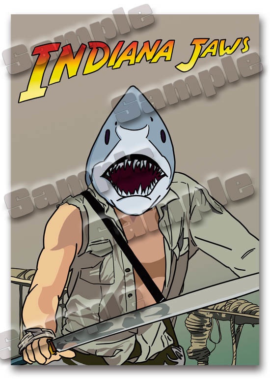 パロディー映画ポスター:Indiana Jaws (Indiana Jones)