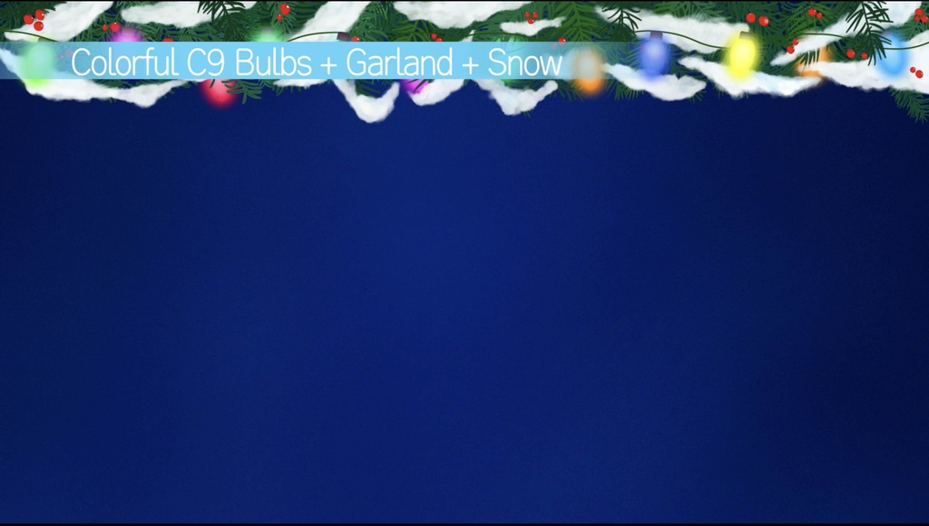 シンプルな選べる【動くループ配信背景】〜クリスマスや冬に使いたい〜カラフル・C9クリスマスライト(青背景)