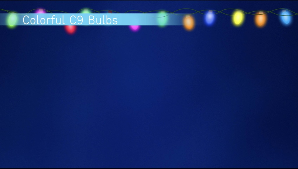 シンプルな選べる【動くループ配信背景】〜クリスマスや冬に使いたい〜カラフル・C9クリスマスライト(青背景)