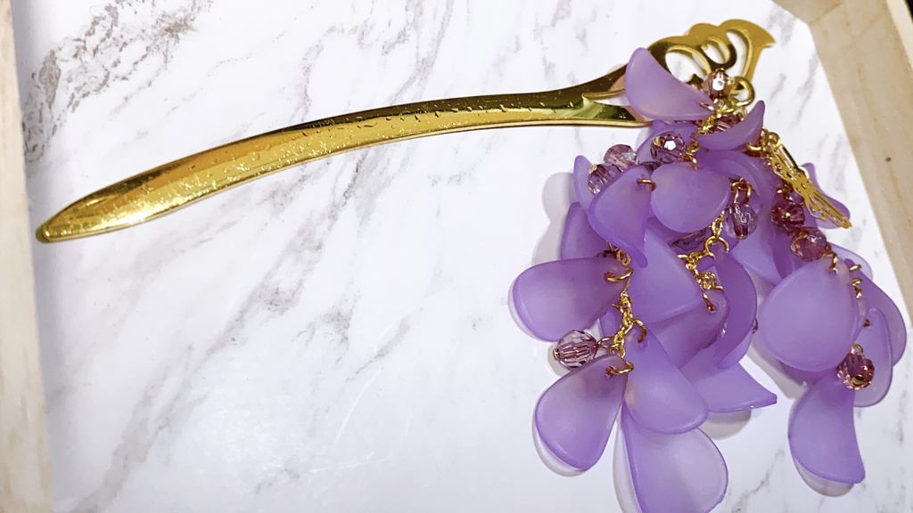 藤の花 簪 蝶屋敷モチーフ