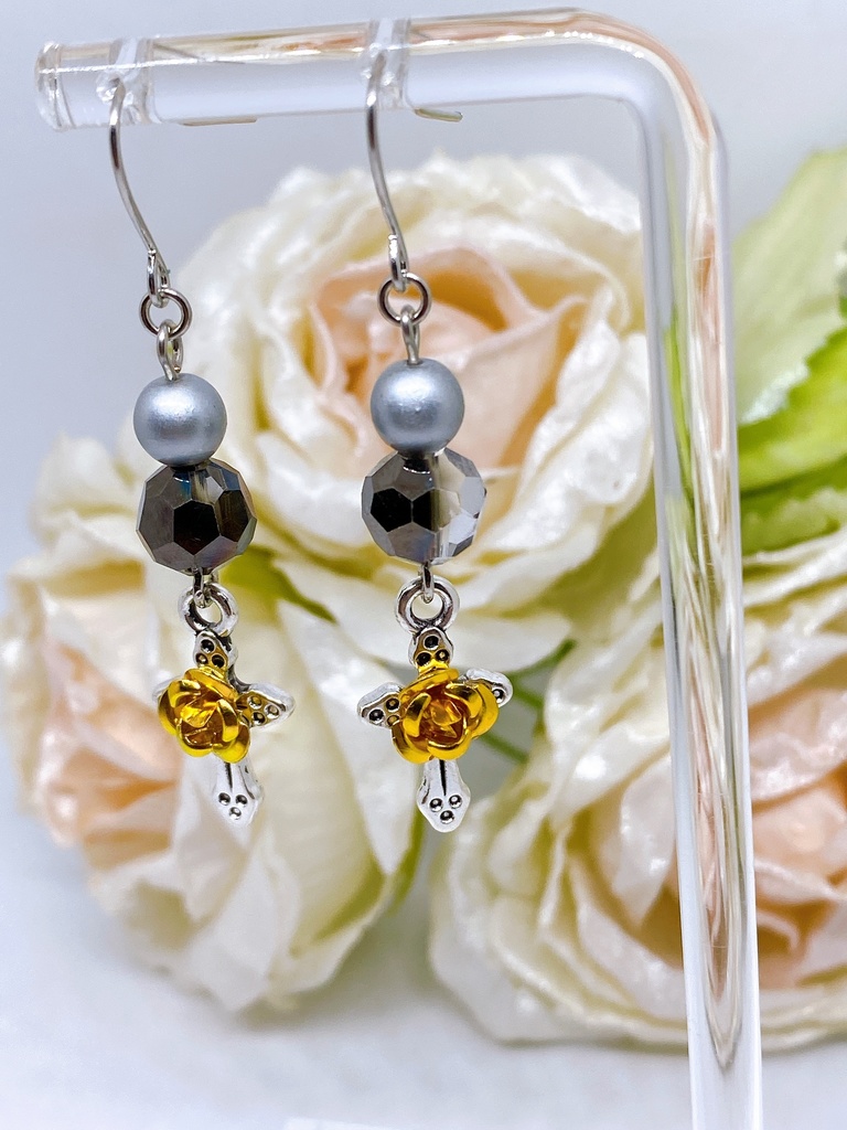 第五人格 納棺師 黄薔薇モチーフピアス