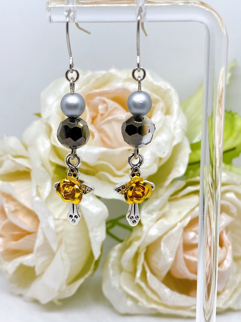 第五人格 納棺師 黄薔薇モチーフピアス